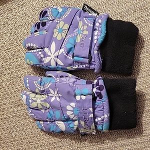 Kids LLBEAN thinsulate gloves XXS purple floral